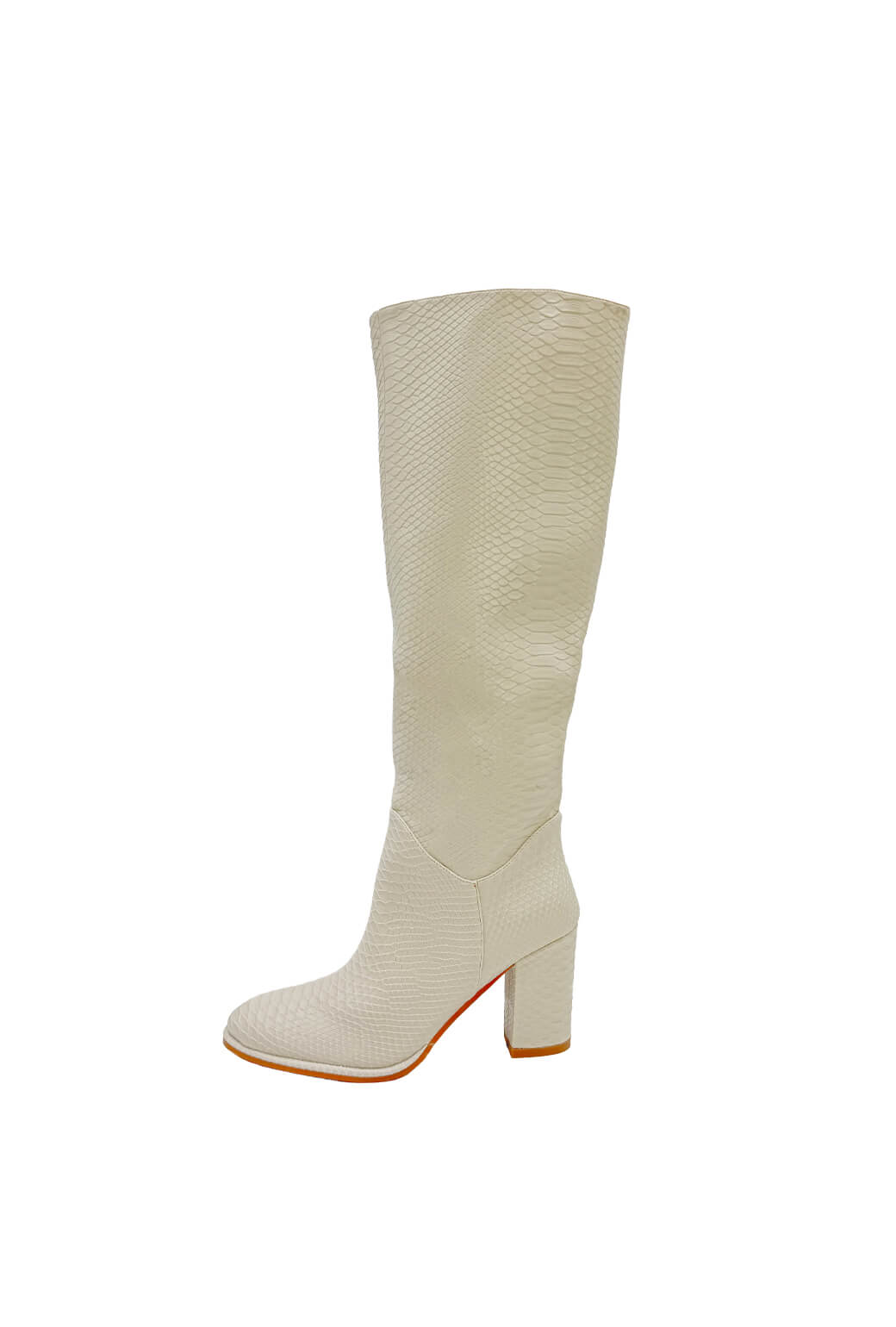 Knee High Boot - Ivory Croc