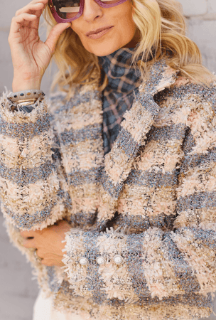 Cropped Blazer Iridescent Tweed