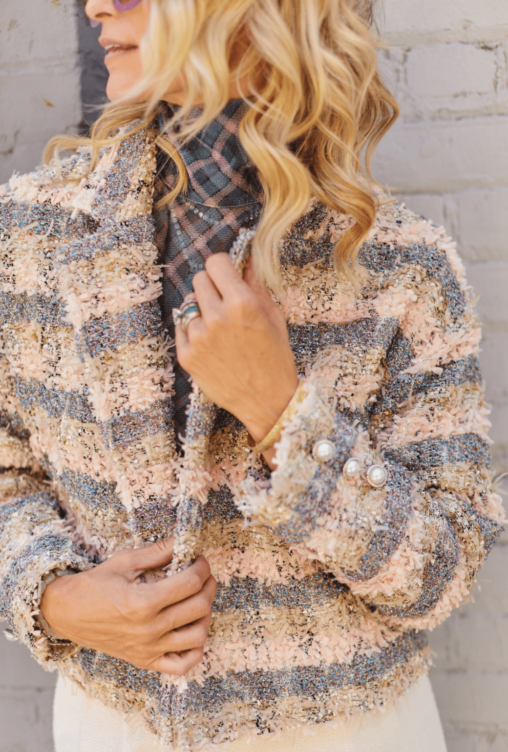 Cropped Blazer - Iridescent Tweed