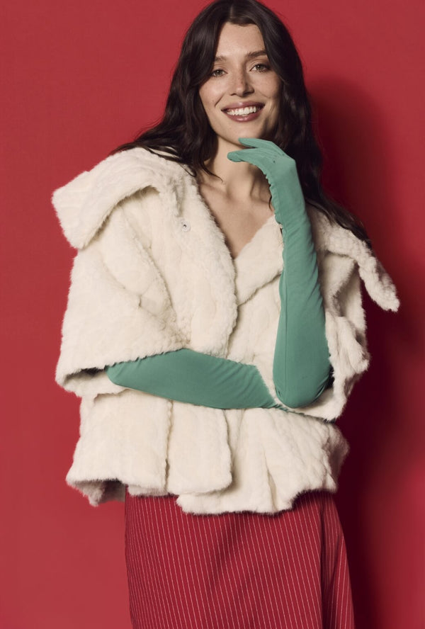 Cropped Car Coat - Cableknit Bunny