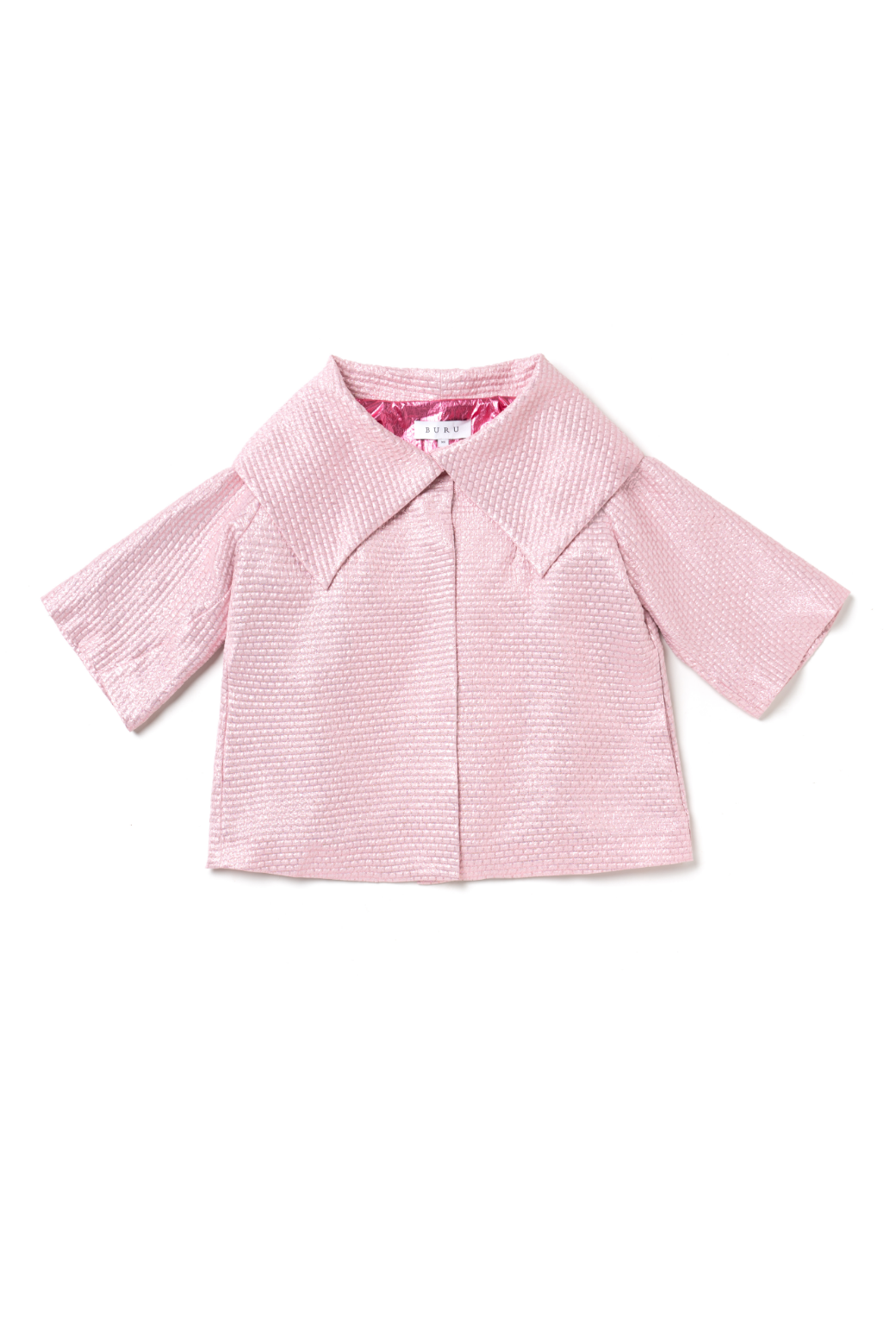 Cropped Car Coat - Pink Quilted