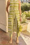 Buru x Ali Sisto Cropped Cigar Pant - Green Apple Cabana Stripe
