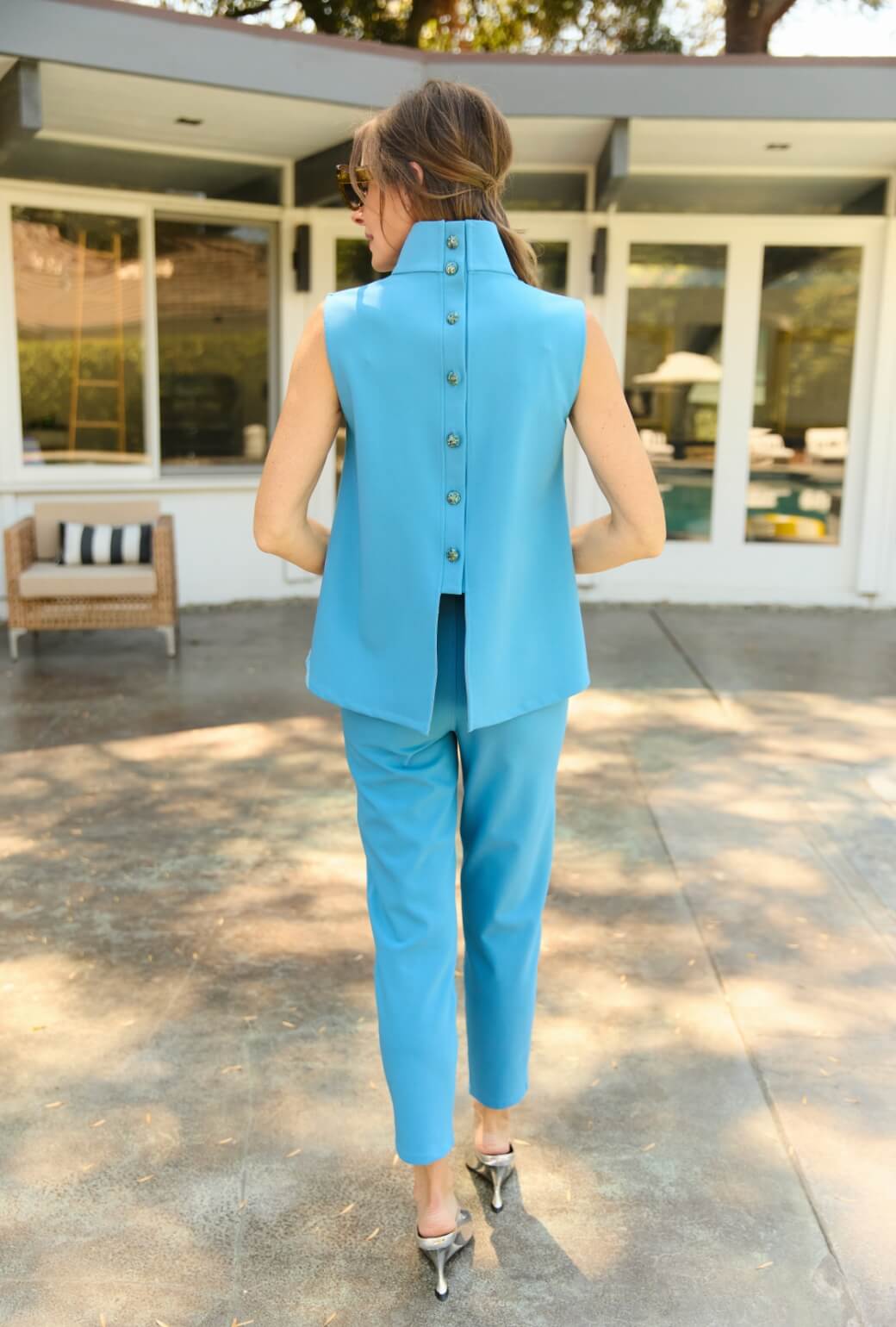 Cropped Cigar Pant - Stretch Blue