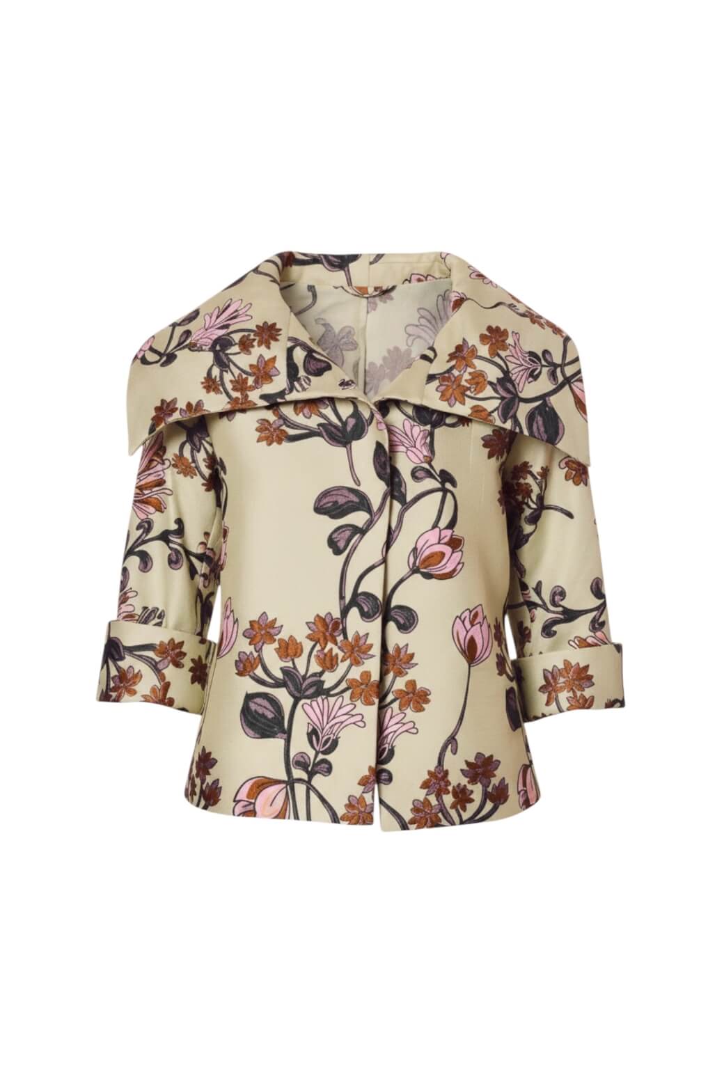 Cropped Grace Coat - Citron Vines