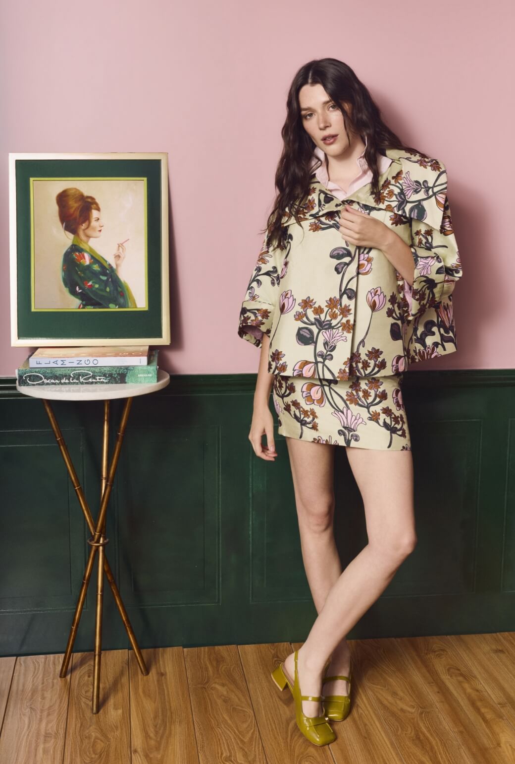 Cropped Grace Coat - Citron Vines
