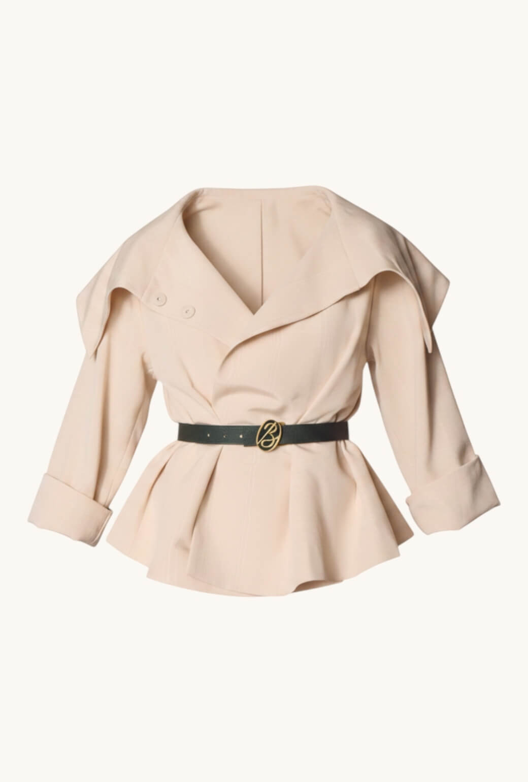 Cropped Grace Coat - Ivory Moiré