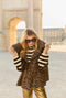Cropped Grace Coat - Leopard Print Lurex