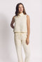 Cropped Sleeveless Mod Top - Ivory Fringe