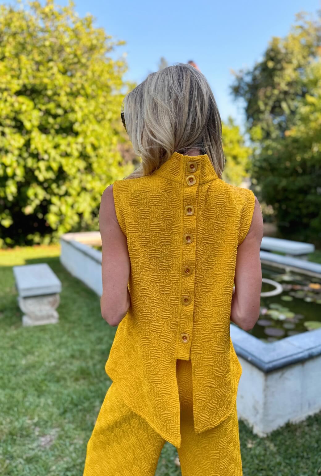 Sleeveless Mod Top - Marigold Jacquard Knit