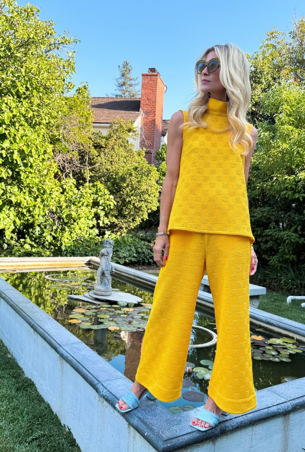 Sleeveless Mod Top - Marigold Jacquard Knit