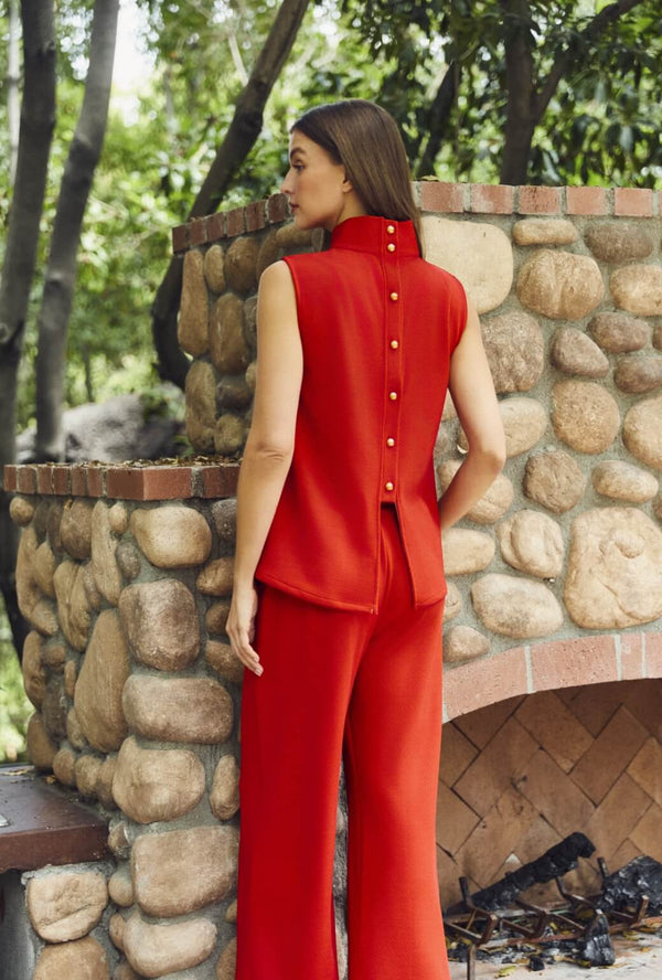 Cropped Sleeveless Mod Top - Tomato Knit