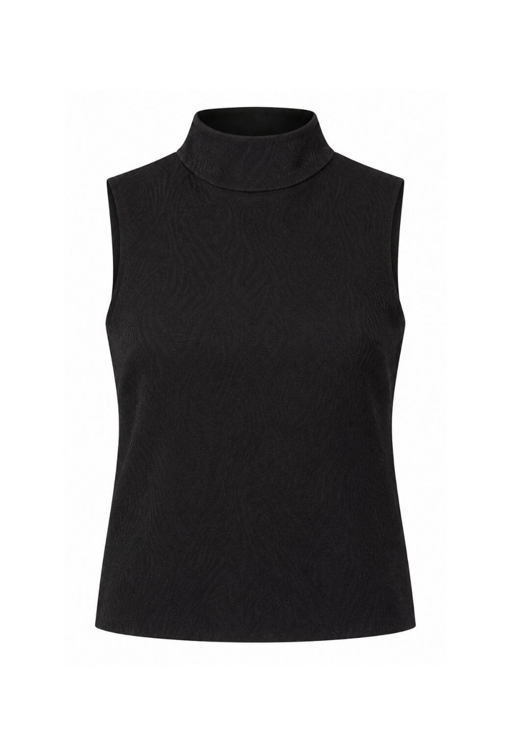 Cropped Sleeveless Tailored Mod Top - Noir Moiré