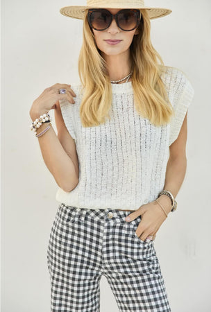 Cropped Sweater Vest Off White