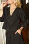 SAMPLE - Deep V Long Sleeve Mod Top - Black Python Knit