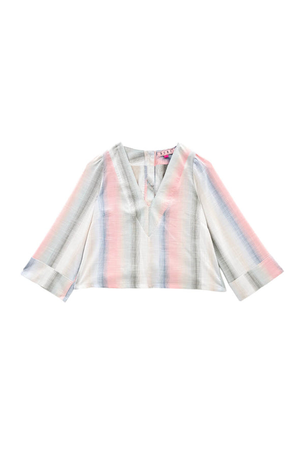 Deep V Mod Top - Lake Stripe