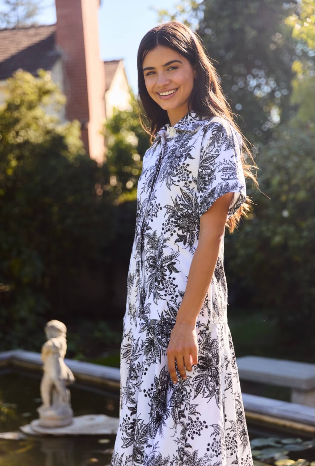 Drop Waist Day Gown - B & W Botanicals