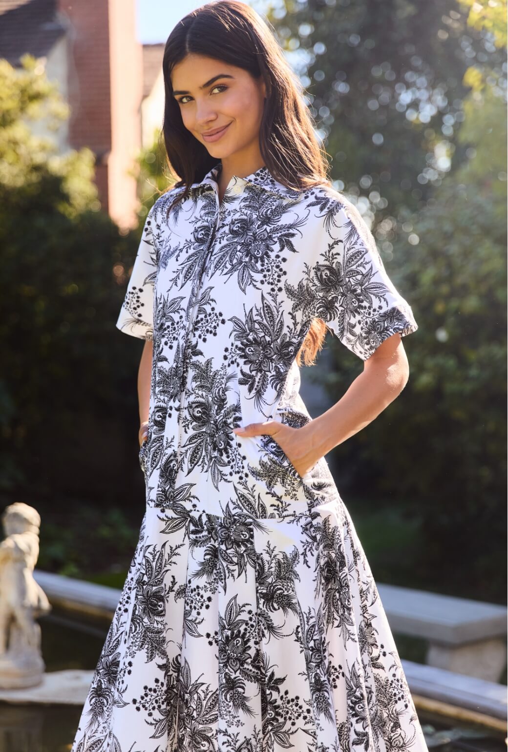 Drop Waist Day Gown - B & W Botanicals