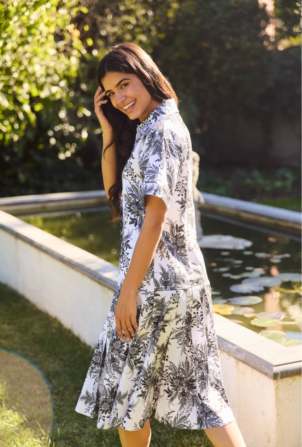 Drop Waist Day Gown - B & W Botanicals