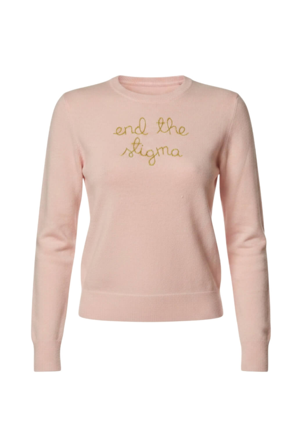 Buru x Lingua Franca End the Stigma Crewneck - Pale Pink Cashmere