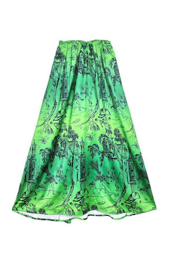 Everyday Maxi Skirt  - Kelly Green Chinoiserie
