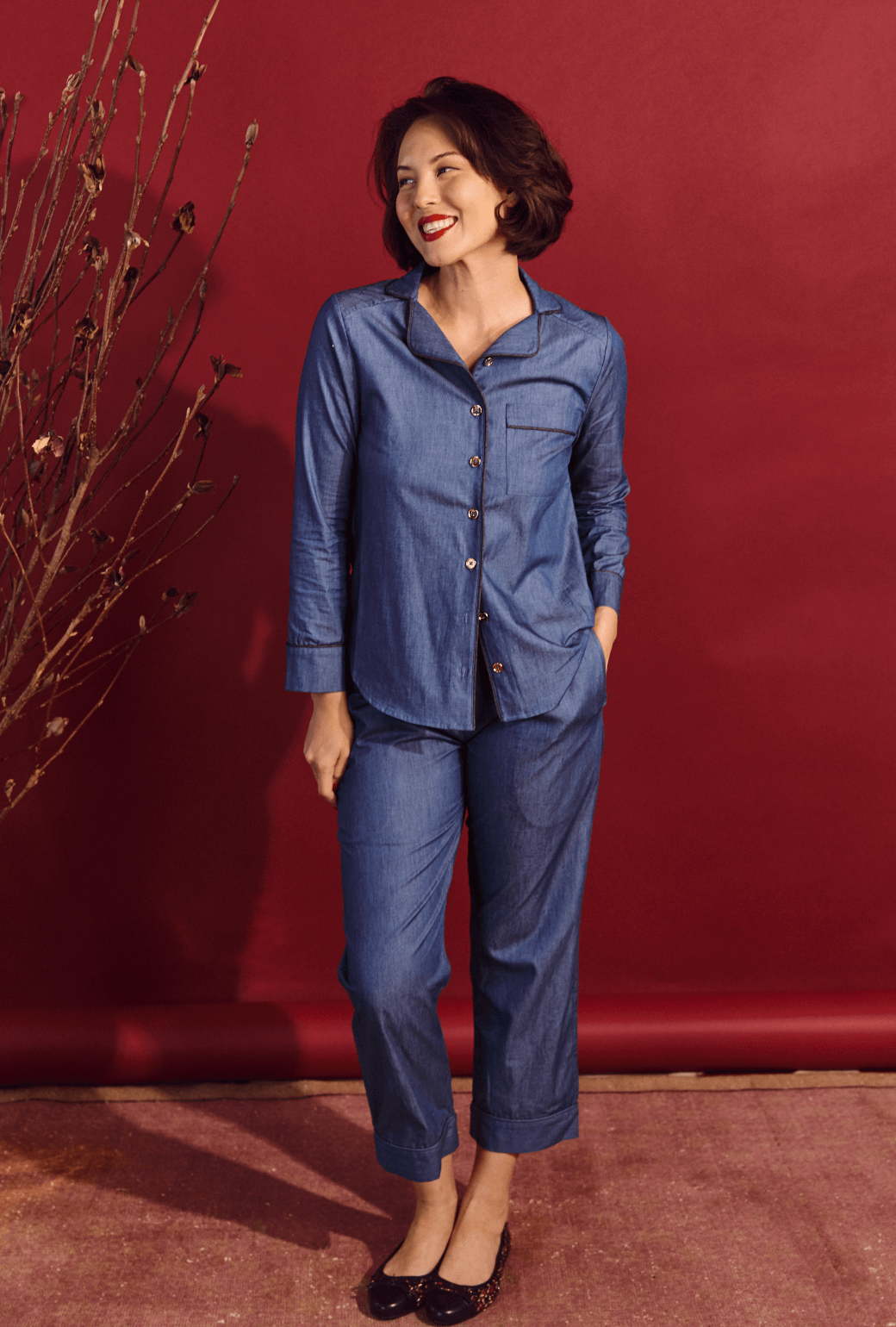 Everyday Pants Dark Chambray BURU