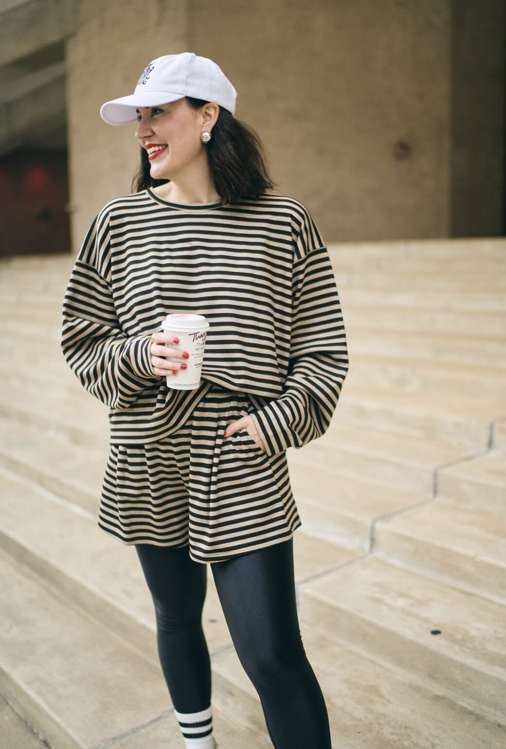 BURU x Val Everyday Pullover - Taupe & Black Knit