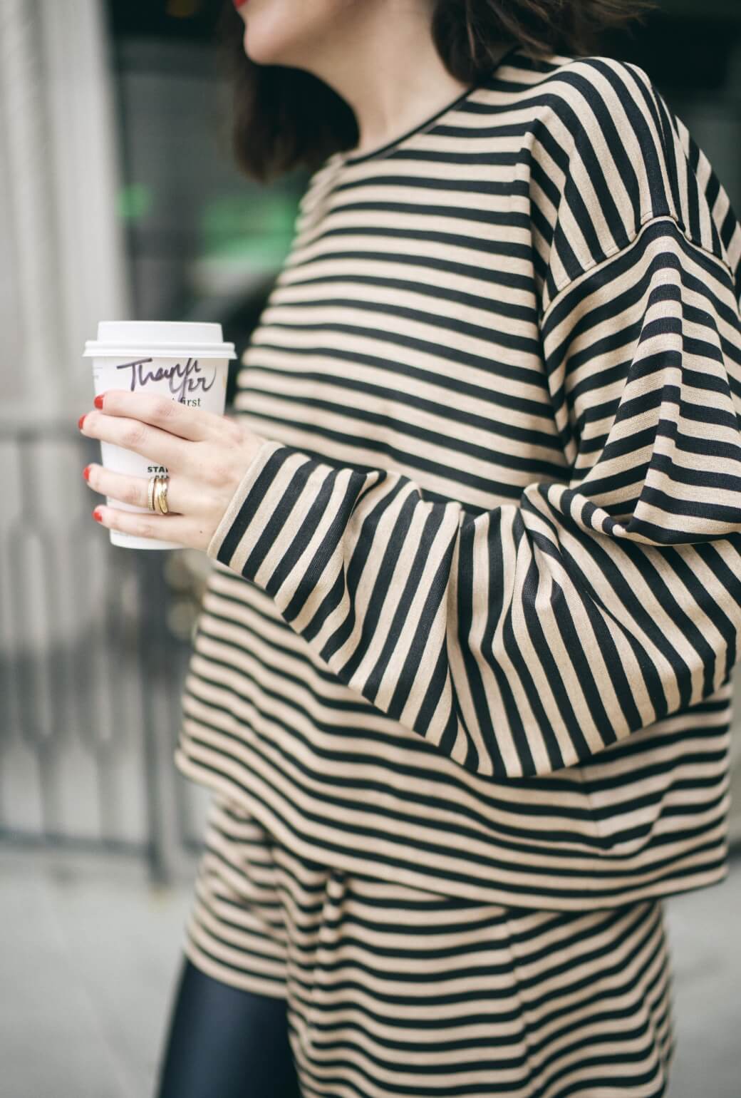 BURU x Val Everyday Pullover - Taupe & Black Knit