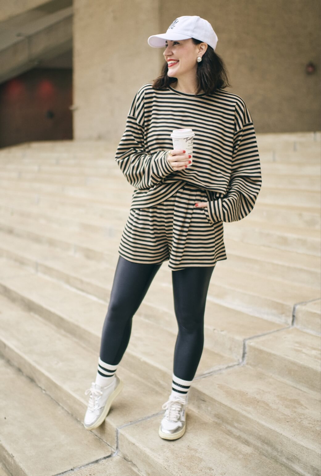 Buru x Val Everyday Shorts - Taupe & Black Knit