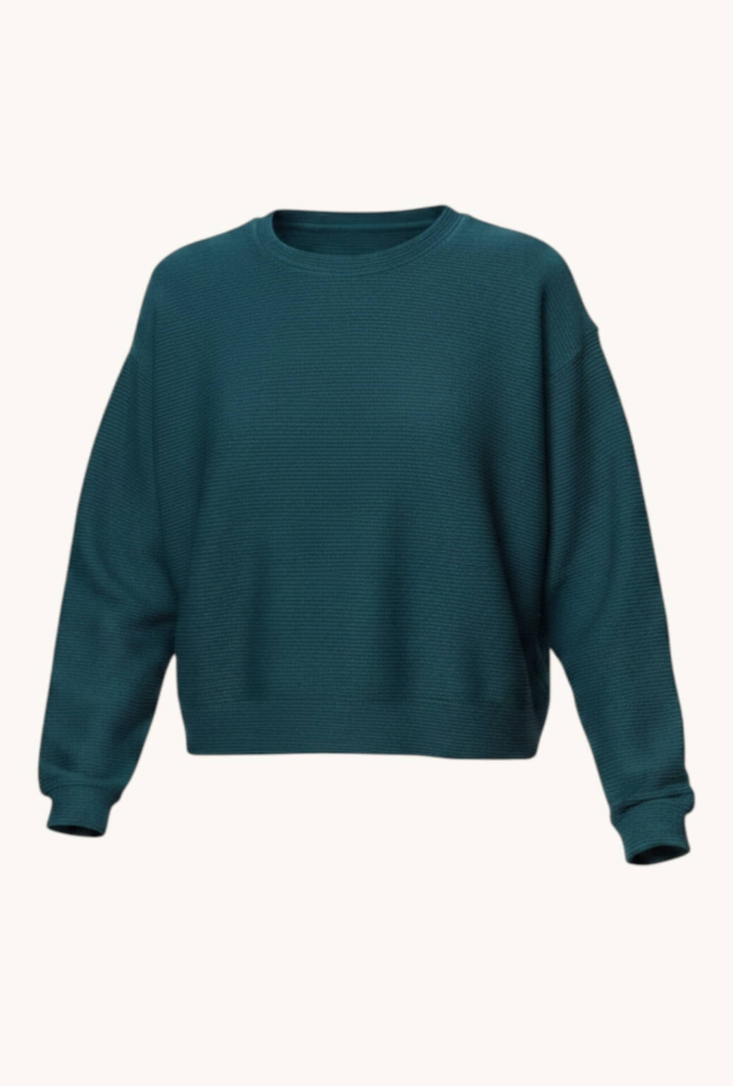Everyday Pullover - Teal Ribbed Knit