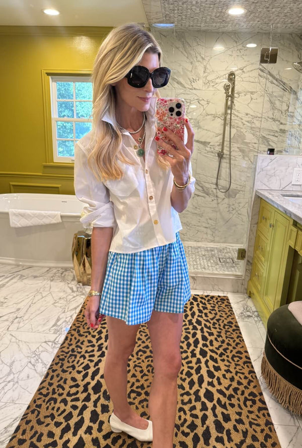 Mel Button Down Cropped Shirt - White