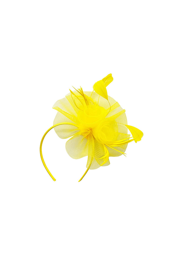 Fascinator - Yellow with Hat Box
