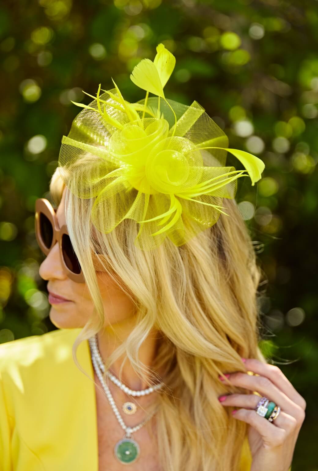 Fascinator - Yellow with Hat Box