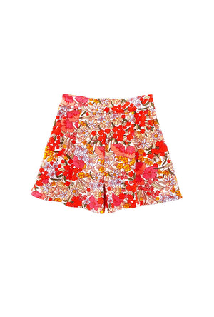 Flat Front Everyday Shorts - 60's Floral