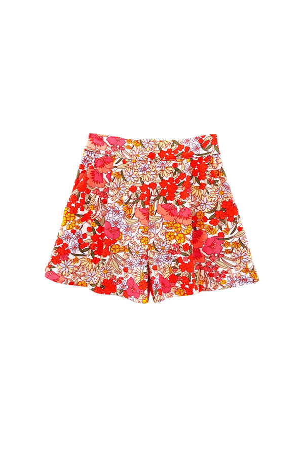 Flat Front Everyday Shorts - 60's Floral