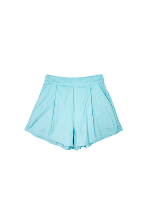 Buru x Kelly Golightly Flat Front Everyday Shorts - Aqua Faille