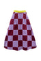 Flat Front MIDI Skirt  - Eggplant & Burgundy