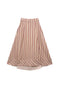 Flat Front MIDI Skirt  - Poppy and Brown Stripe