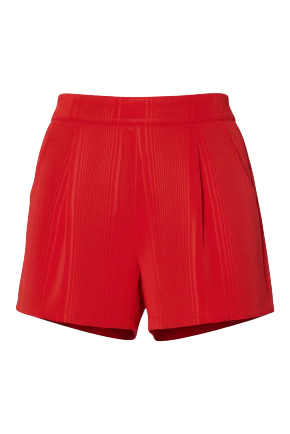 Flat Front Shorts - Red Moiré