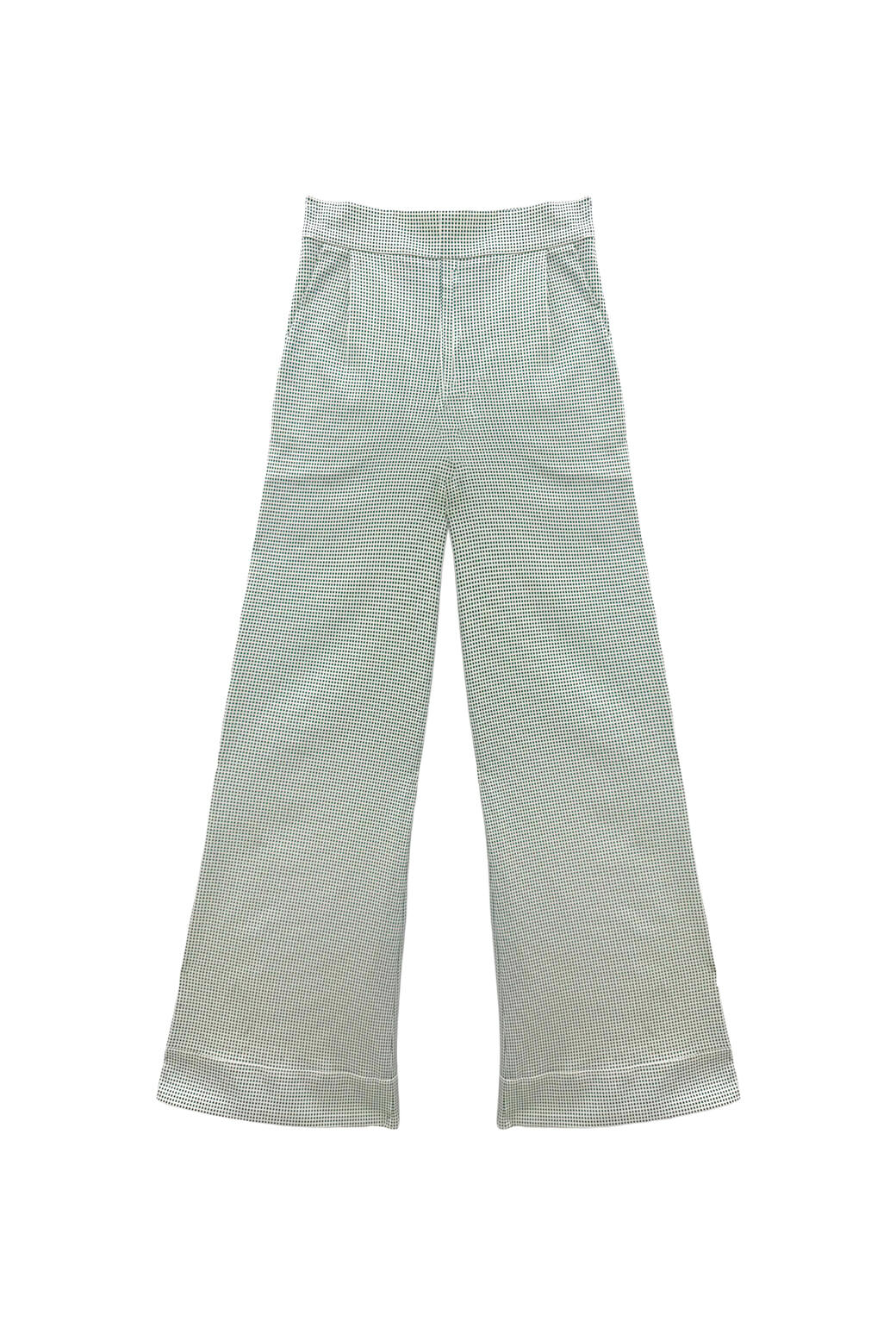 Buru x Old Soul Etiquette Flat Front Trousers  - Green Squares Twill