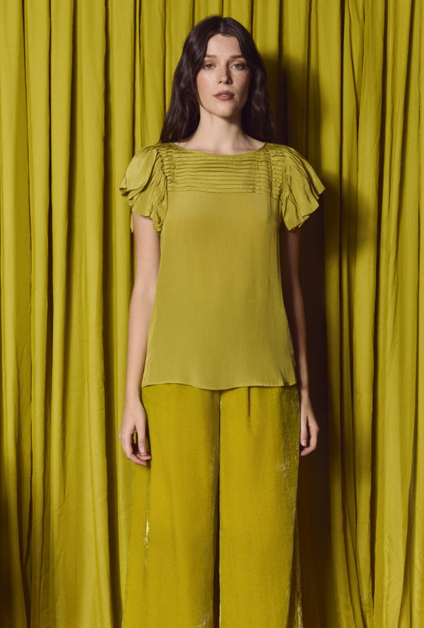 Gemma Blouse - Chartreuse