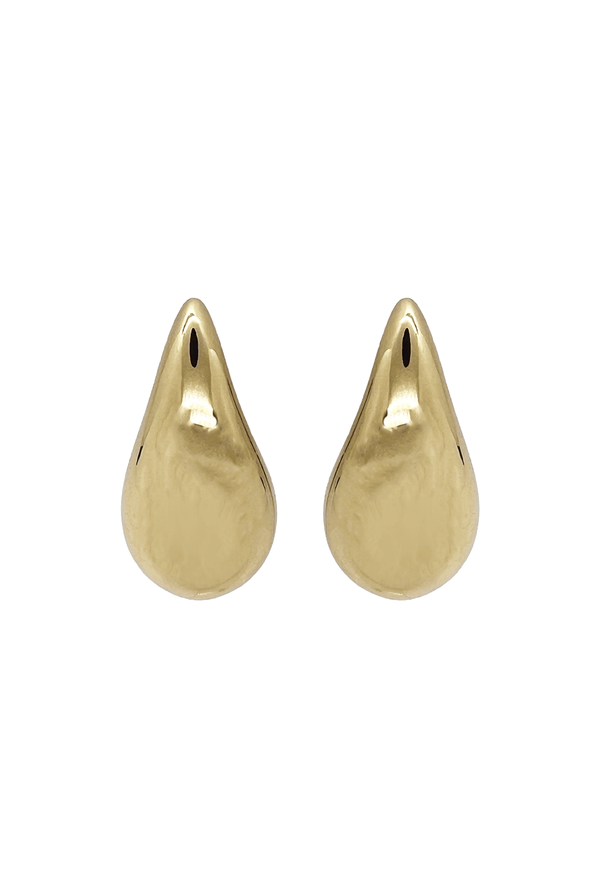 Gold Dipped Tear Drop Earrings - Gold