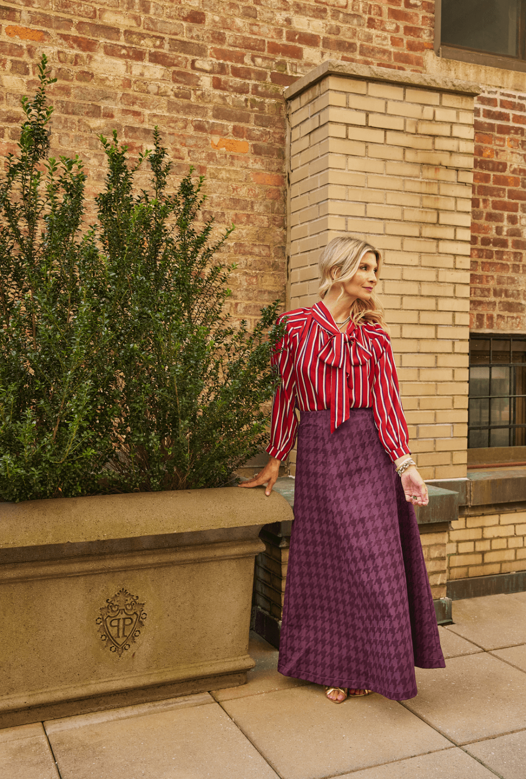 Guest Skirt Purple Houndstooth BURU
