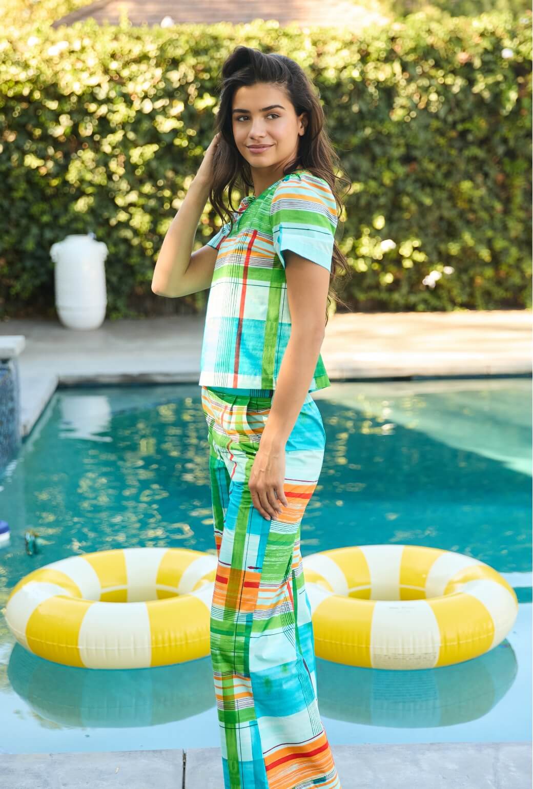 Hepburn High Rise Trousers - Vintage Plaid