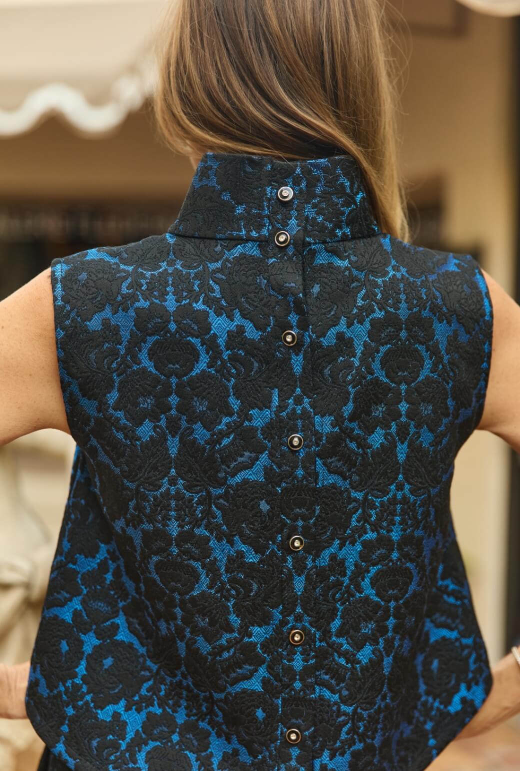 Hostess Set - Blue & Black Jacquard