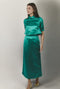 Hostess Skirt Maxi - Green Satin