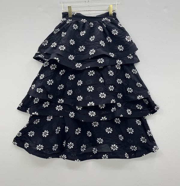 SAMPLE - MIDI Teagan Skirt - Black Daisy