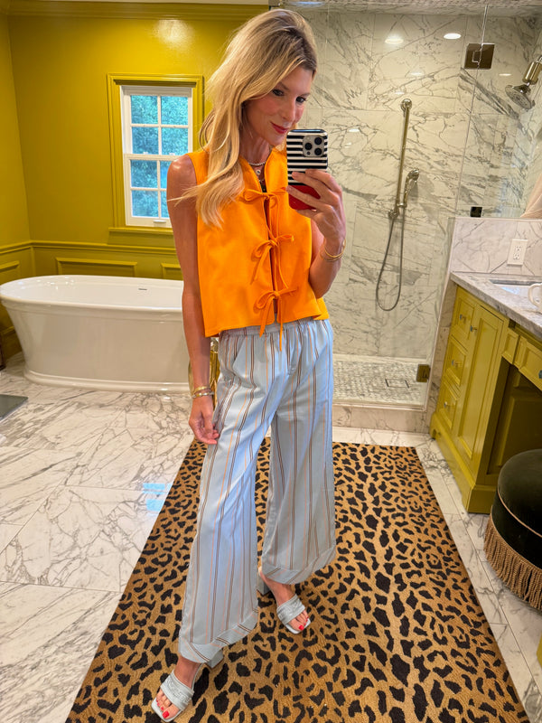 Buru x Megan Stokes  The Fife Vest - 2.0 Orange Linen