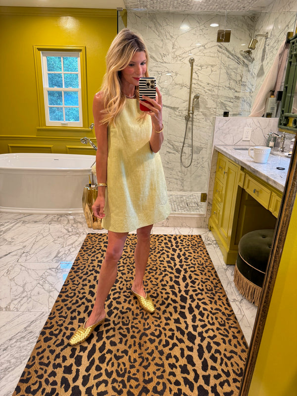 Buru x Megan Stokes The Megan MINI Dress - Green Apple Linen