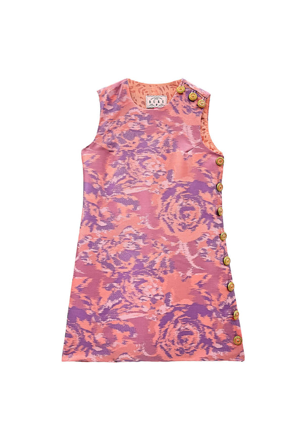 Buru x Old Soul Etiquette Jackie Dress - Lilac Abstract Flamestitch