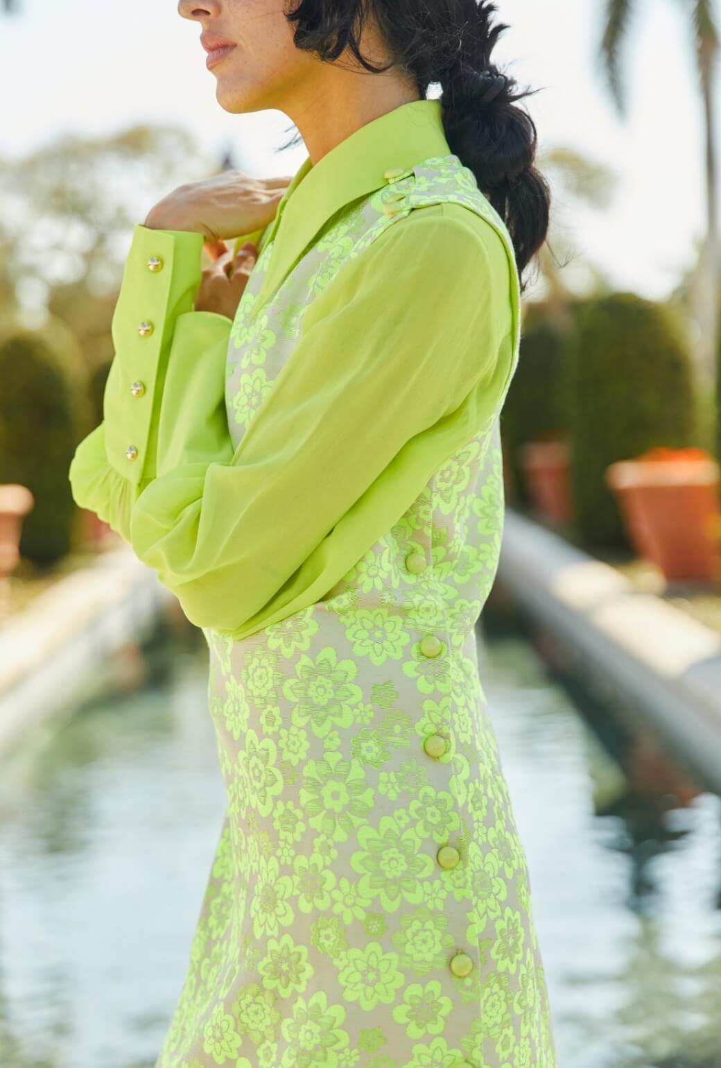 Jackie Dress Tea Length - Lemon Brightline M Jackie Dress Tea Length - Lemon Brightline M